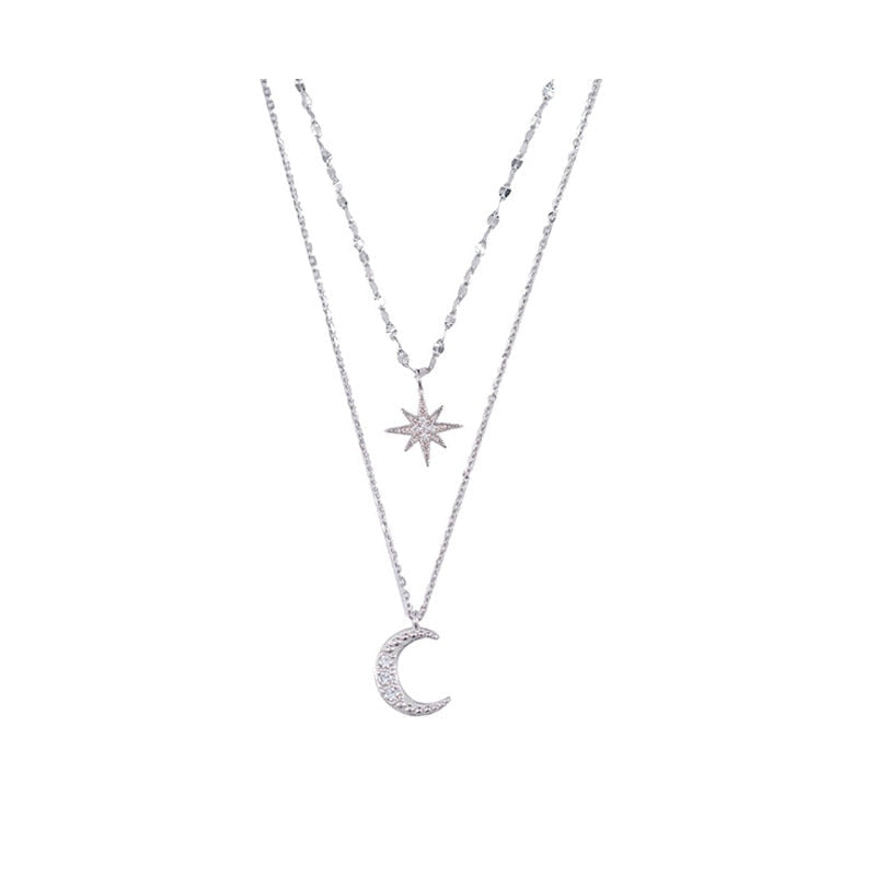 Collier Double Lune en Argent Lumière de Lune