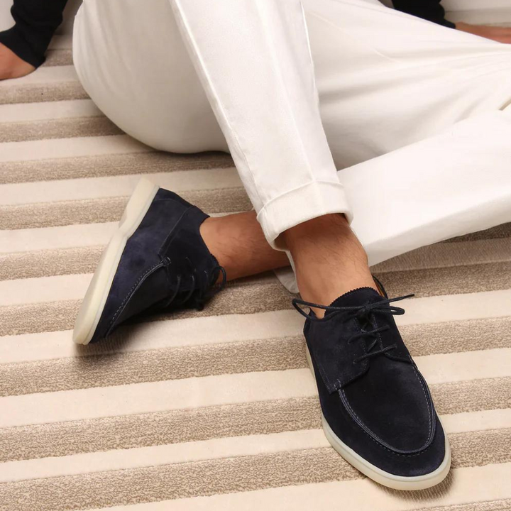 Mocassins en Cuir Lacés pour Hommes - Style Automnal Luxueux