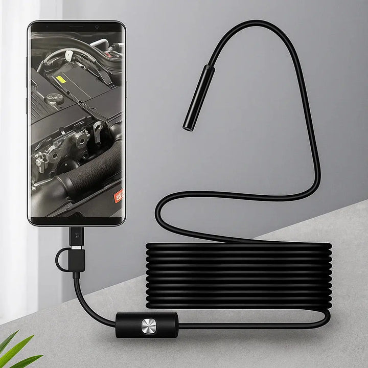 Caméra d'inspection de câble de 5 m avec fonctionnalité endoscope pour appareils mobiles