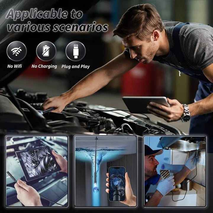 Caméra d'inspection de câble de 5 m avec fonctionnalité endoscope pour appareils mobiles