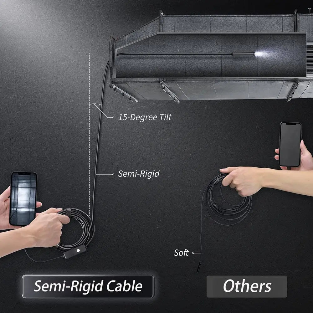 Caméra d'inspection de câble de 5 m avec fonctionnalité endoscope pour appareils mobiles