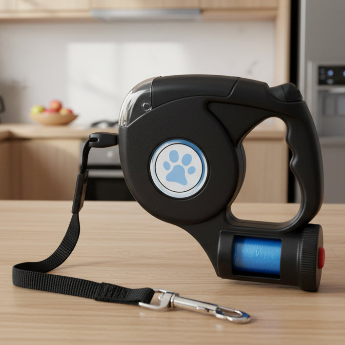 Laisse de Chien LED avec Lampe Torche Intégrée pour des Promenades Sûres