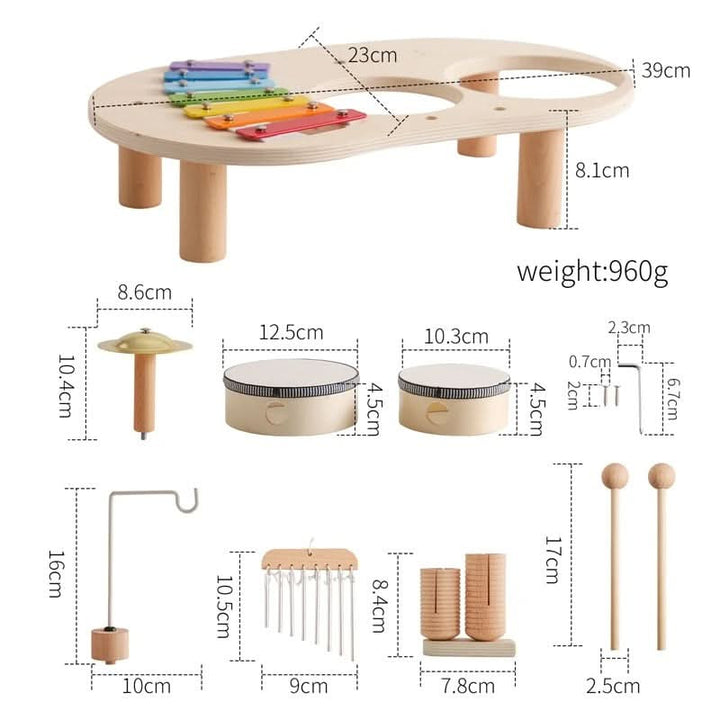Ensemble de Jouets Musicaux en Bois pour Bébés Créatifs de 12 Mois et Plus