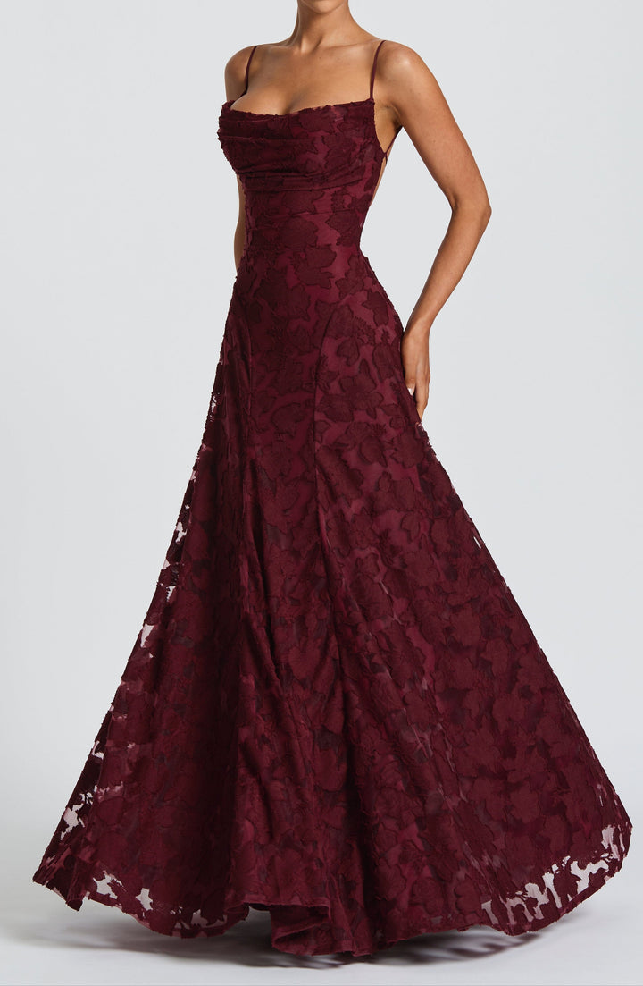 Robe Maxi Bella - Laque Cerise