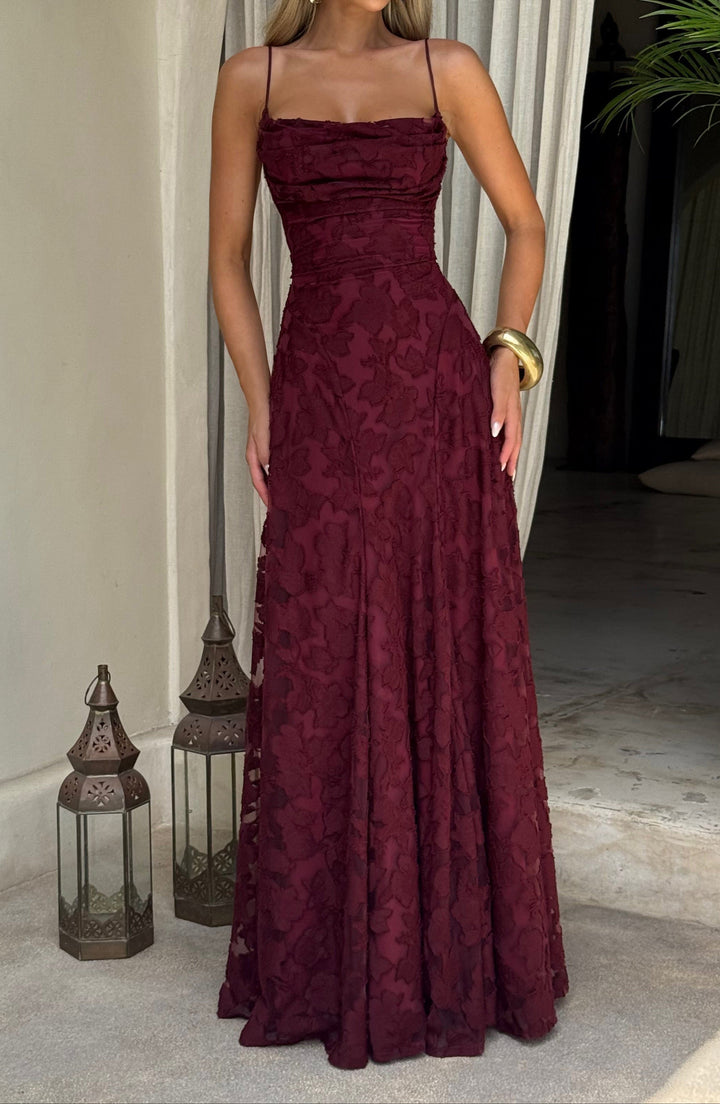 Robe Maxi Bella - Laque Cerise