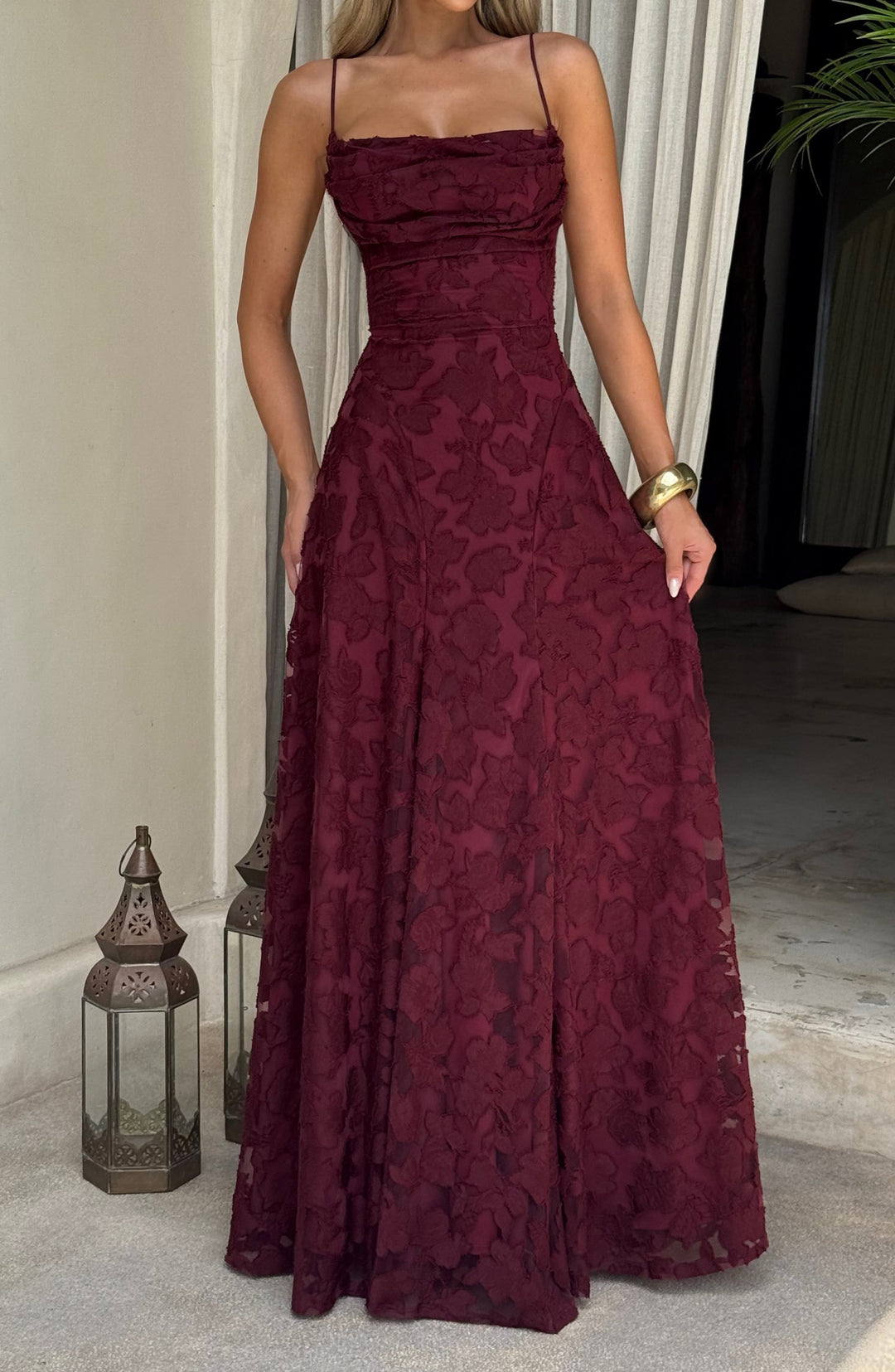 Robe Maxi Bella - Laque Cerise