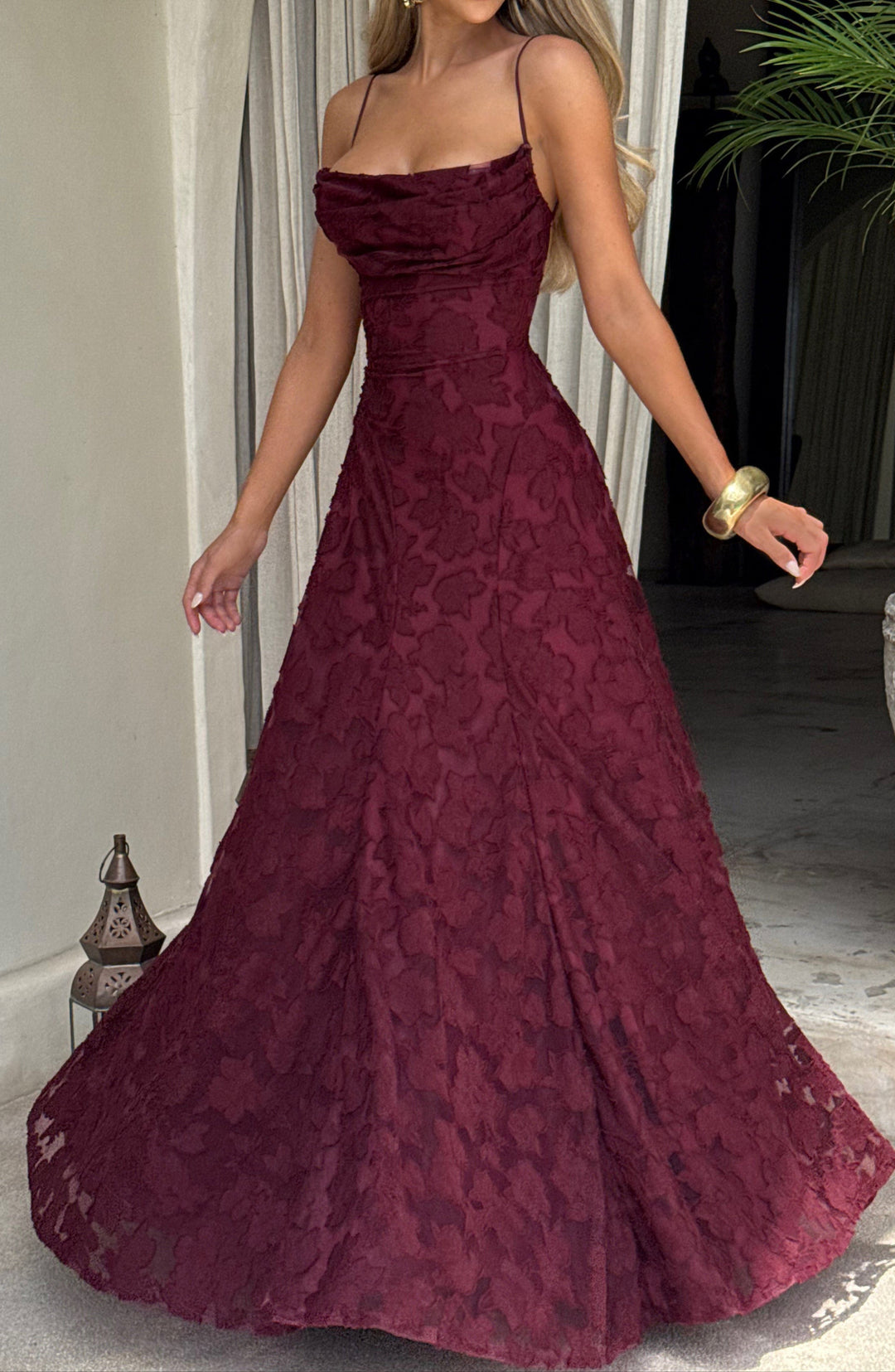 Robe Maxi Bella - Laque Cerise