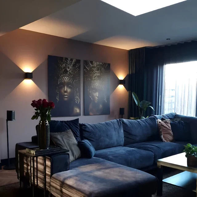 Applique Murale pour Intérieur et Extérieur | Lampe Murale LED avec Capteur en Noir et Blanc