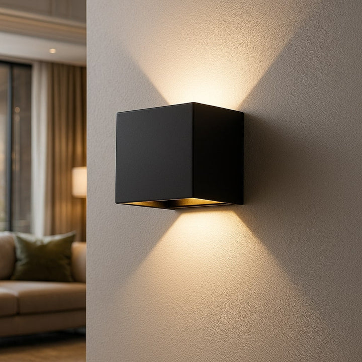 Applique Murale pour Intérieur et Extérieur | Lampe Murale LED avec Capteur en Noir et Blanc