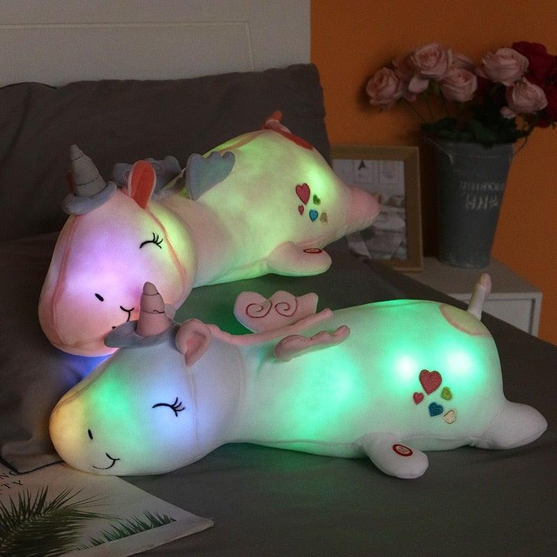 Peluche Licorne Lumineuse | Compagnon Câlin | Lumières LED Arc-en-Ciel | Cadeau Idéal pour Enfants