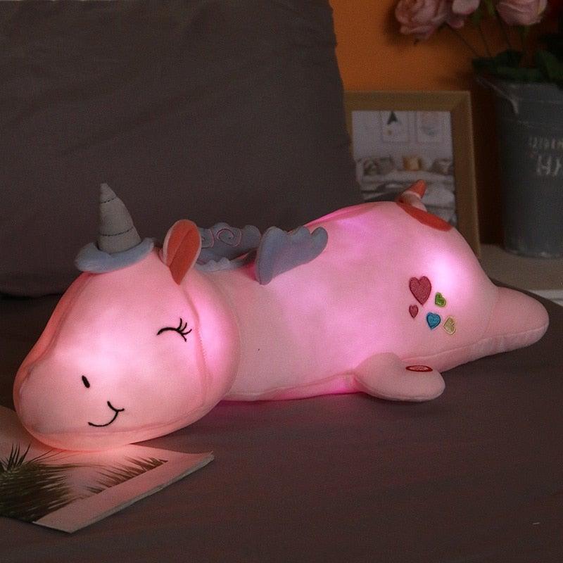 Peluche Licorne Lumineuse | Compagnon Câlin | Lumières LED Arc-en-Ciel | Cadeau Idéal pour Enfants