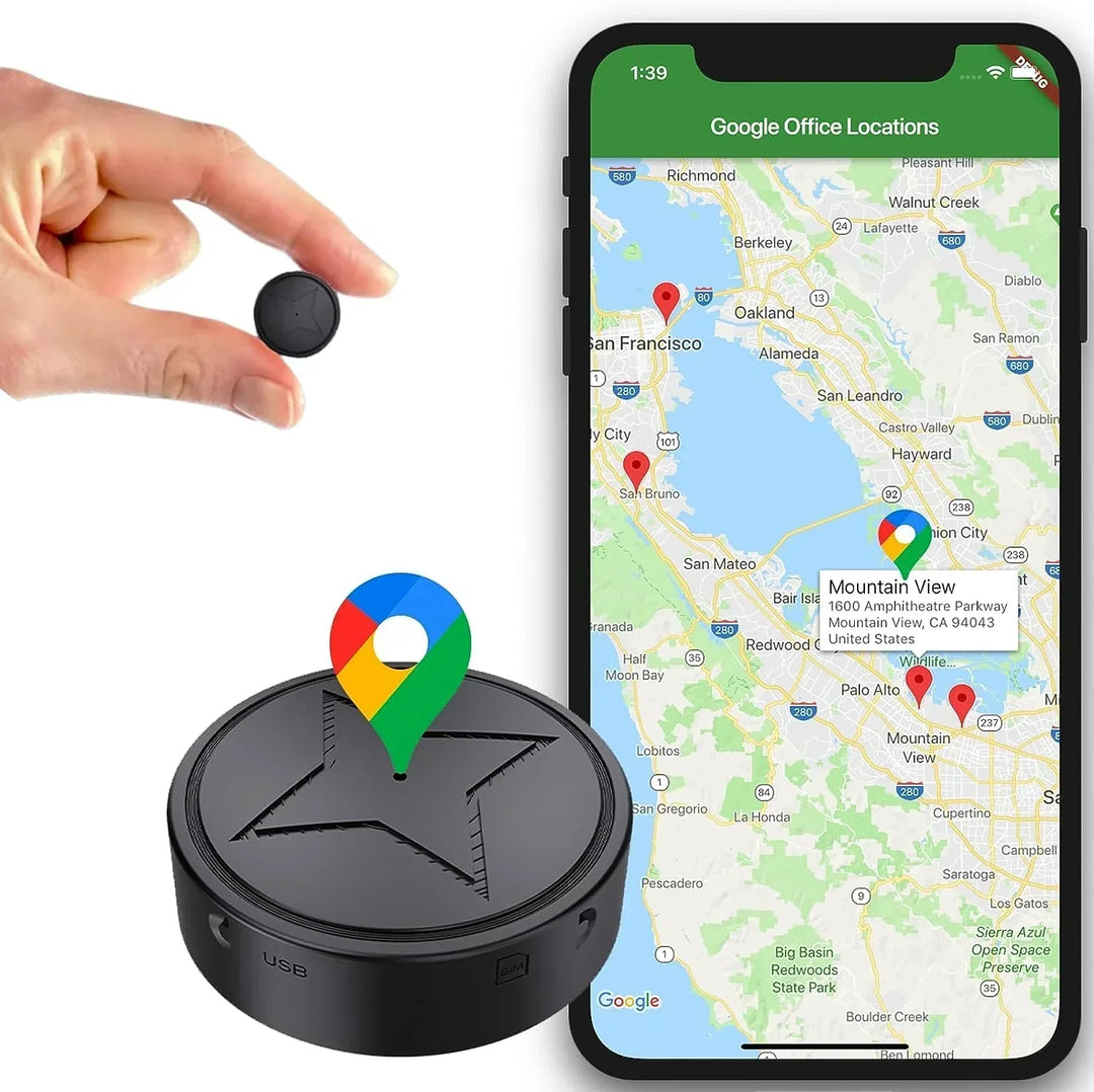 Traceur GPS Magnétique Compact – Suivi en Temps Réel pour Véhicules, Animaux de Compagnie et Objets de Valeur – Rechargeable par USB