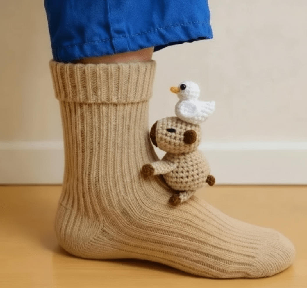 Chaussettes de Maison Confortables avec Design Animal 3D Adorable et Semelle Antidérapante Sûre