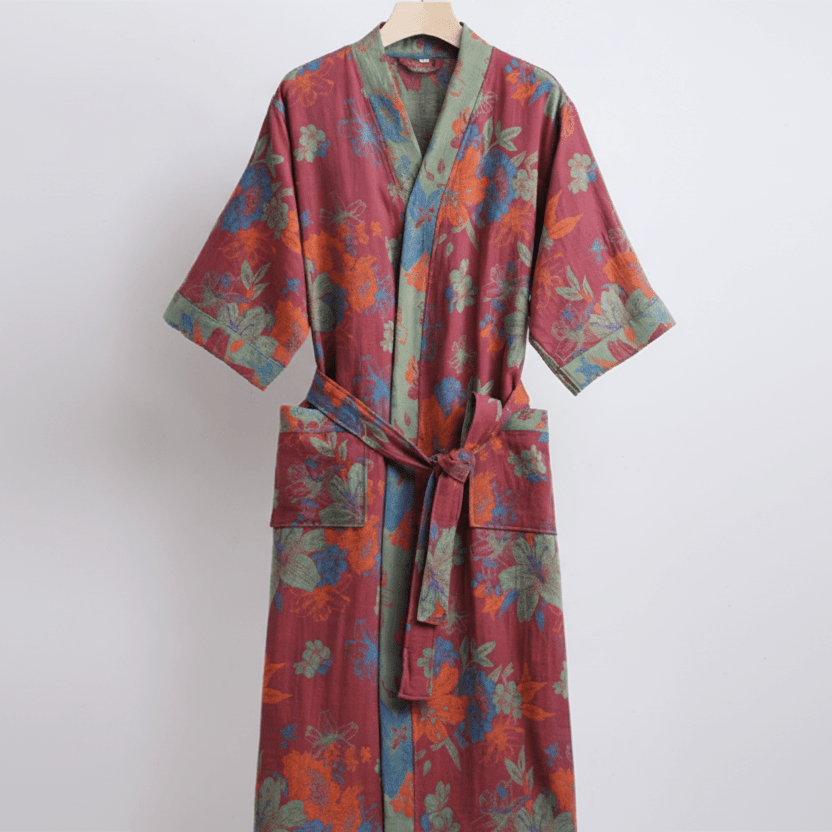 Peignoir Kimono en Coton Bio pour un Confort Respirant