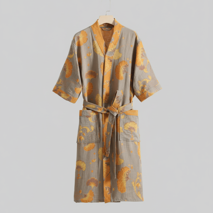 Peignoir Kimono en Coton Bio pour un Confort Respirant