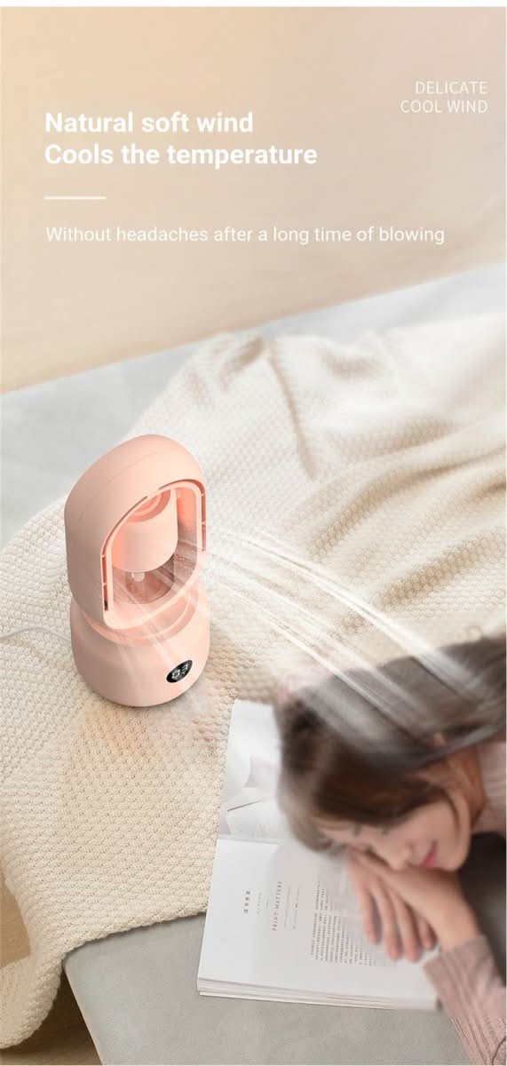 Ventilateur portable sans pales avec humidificateur et veilleuse pour un confort rafraîchissant
