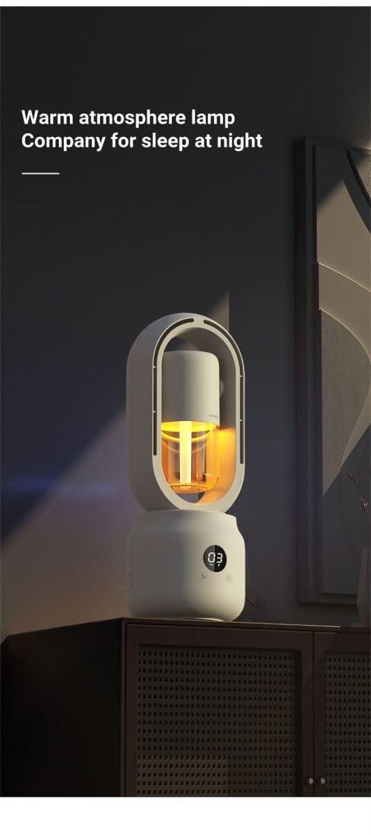 Ventilateur portable sans pales avec humidificateur et veilleuse pour un confort rafraîchissant
