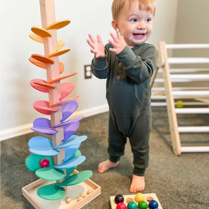 Piste à billes en bois pour enfants à partir de 1 an