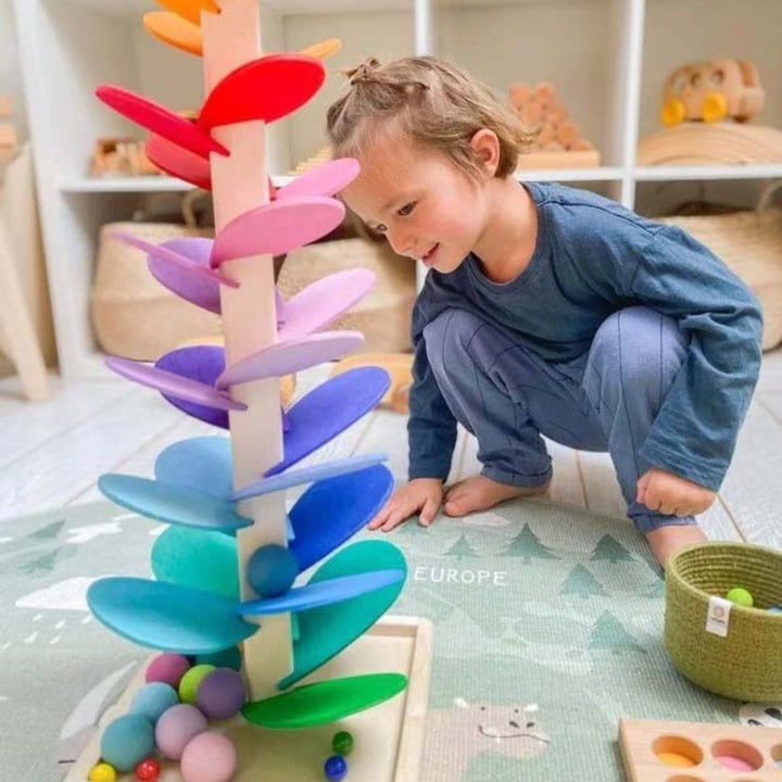 Piste à billes en bois pour enfants à partir de 1 an
