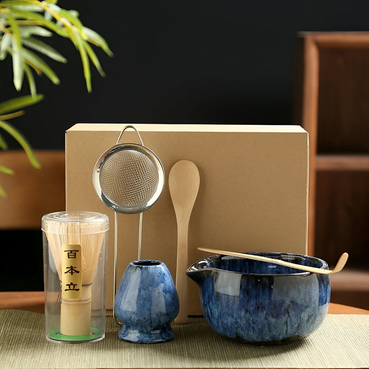 Ensemble de Thé Matcha Traditionnel – Collection d'Accessoires de 6 Pièces pour une Préparation Authentique | Qualité Premium