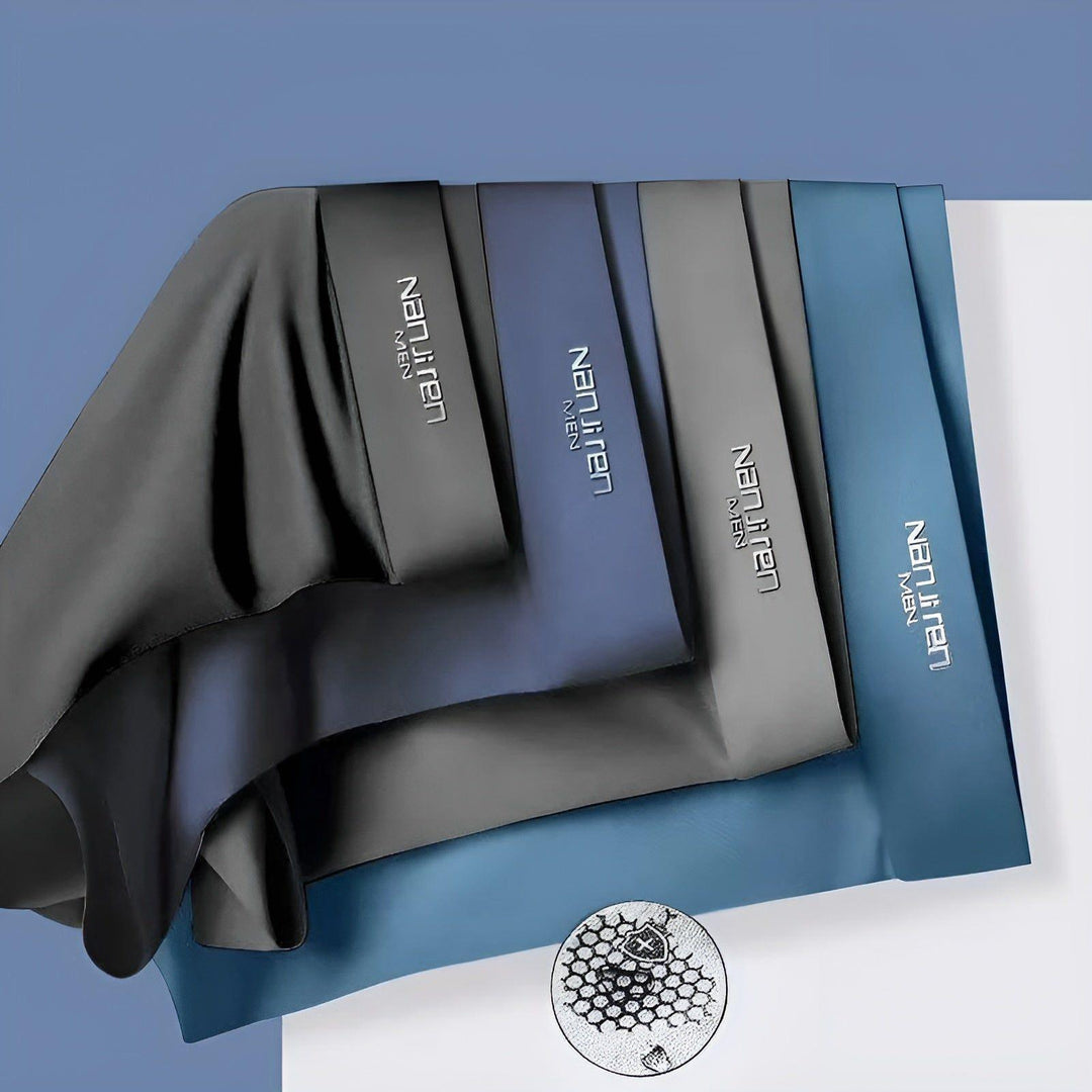 Boxers en Soie Glacée pour Hommes – Sans Coutures, Doux et Respirants | Ensemble de 4