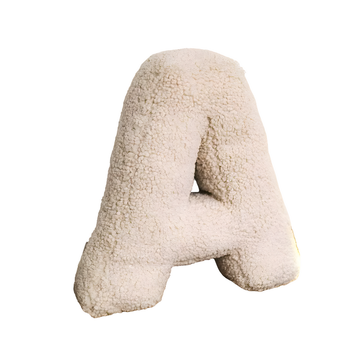 Coussin Lettre en Peluche Personnalisable - Accent Décoratif Doux pour Canapé ou Chambre d'Enfant