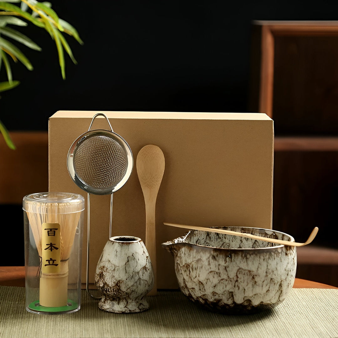 Ensemble de Thé Matcha Traditionnel – Collection d'Accessoires de 6 Pièces pour une Préparation Authentique | Qualité Premium
