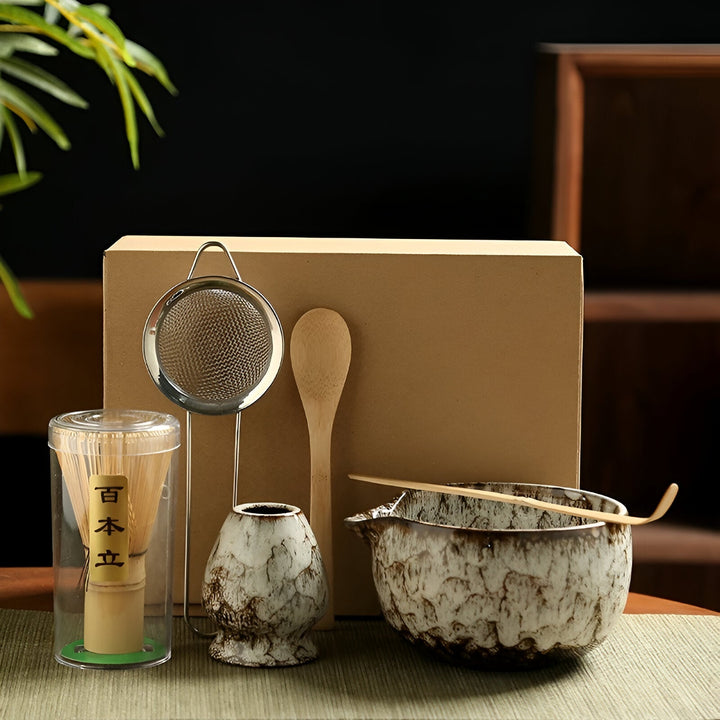Ensemble de Thé Matcha Traditionnel – Collection d'Accessoires de 6 Pièces pour une Préparation Authentique | Qualité Premium