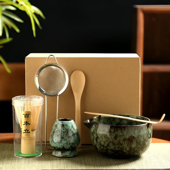 Ensemble de Thé Matcha Traditionnel – Collection d'Accessoires de 6 Pièces pour une Préparation Authentique | Qualité Premium
