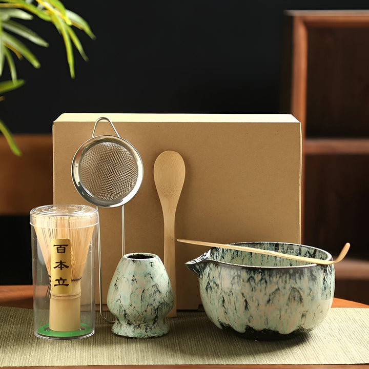 Ensemble de Thé Matcha Traditionnel – Collection d'Accessoires de 6 Pièces pour une Préparation Authentique | Qualité Premium