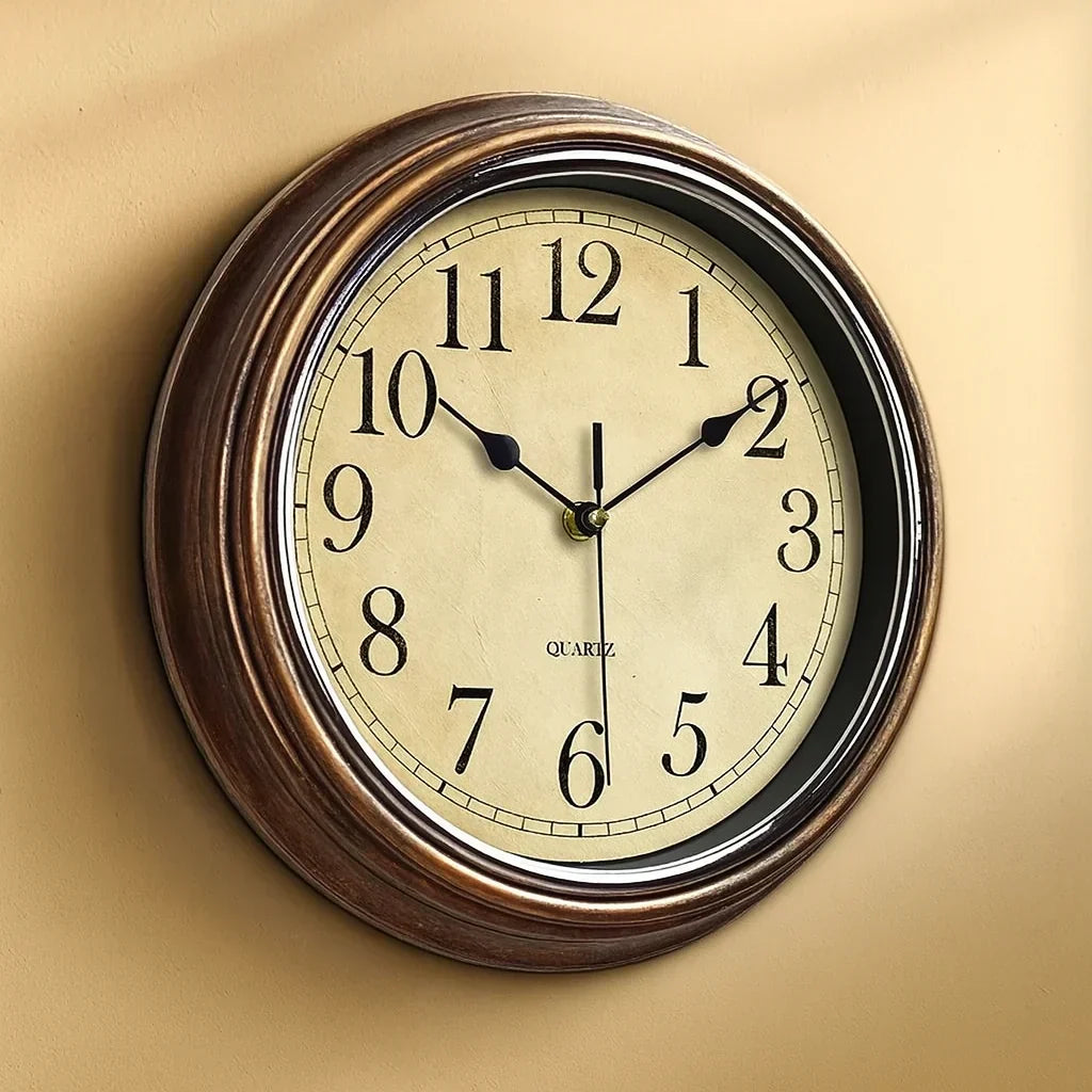 Horloge Murale en Bois Classique avec Mécanisme Silencieux
