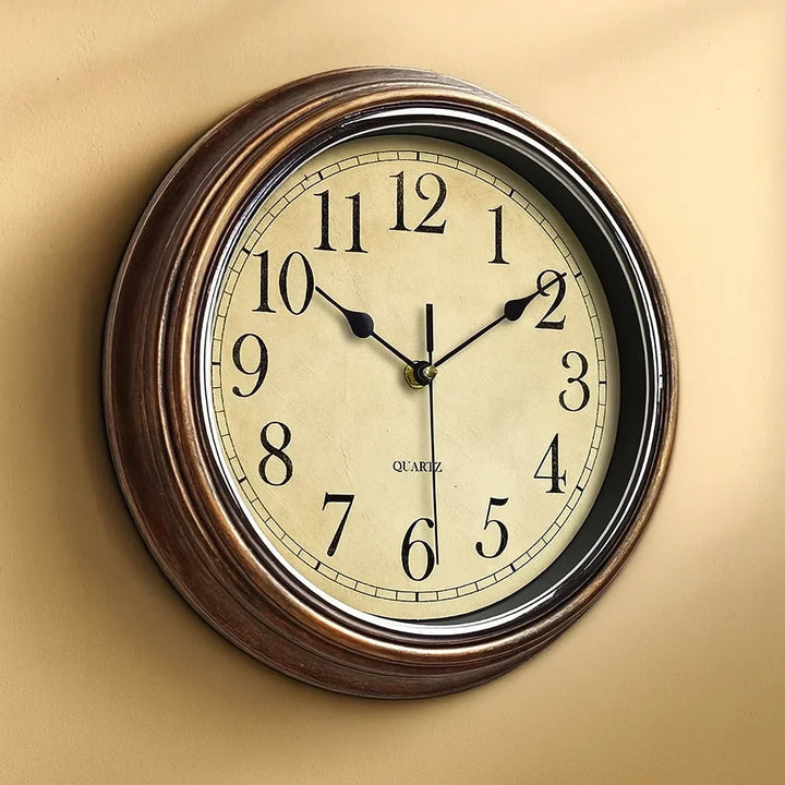 Horloge Murale en Bois Classique avec Mécanisme Silencieux