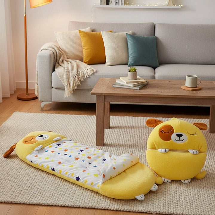 Sac de couchage en peluche 2-en-1 pour enfants