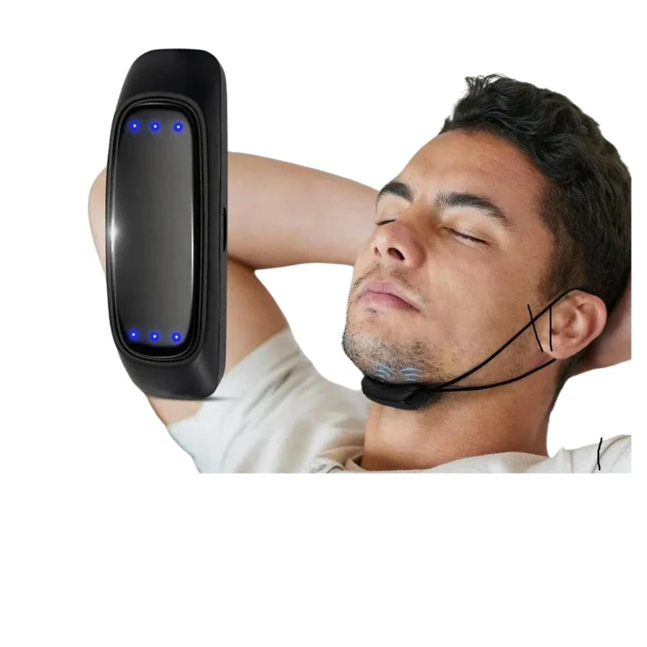 Dispositif Anti-Ronflement Intelligent Portable avec Pulsations EMS pour un Sommeil Confortable et un Soulagement de l'Apnée du Sommeil - Rechargeable par USB