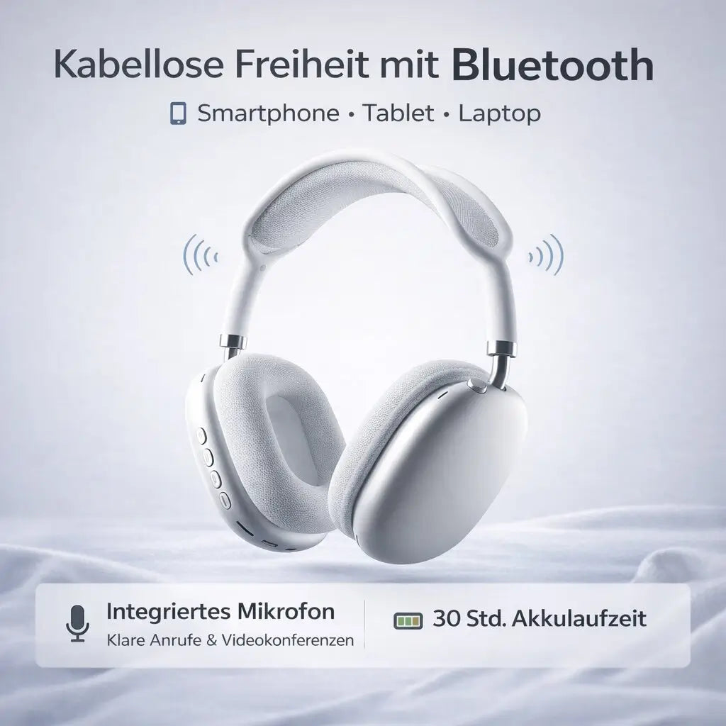Casque Bluetooth supra-auriculaire avec annulation active du bruit (ANC)
