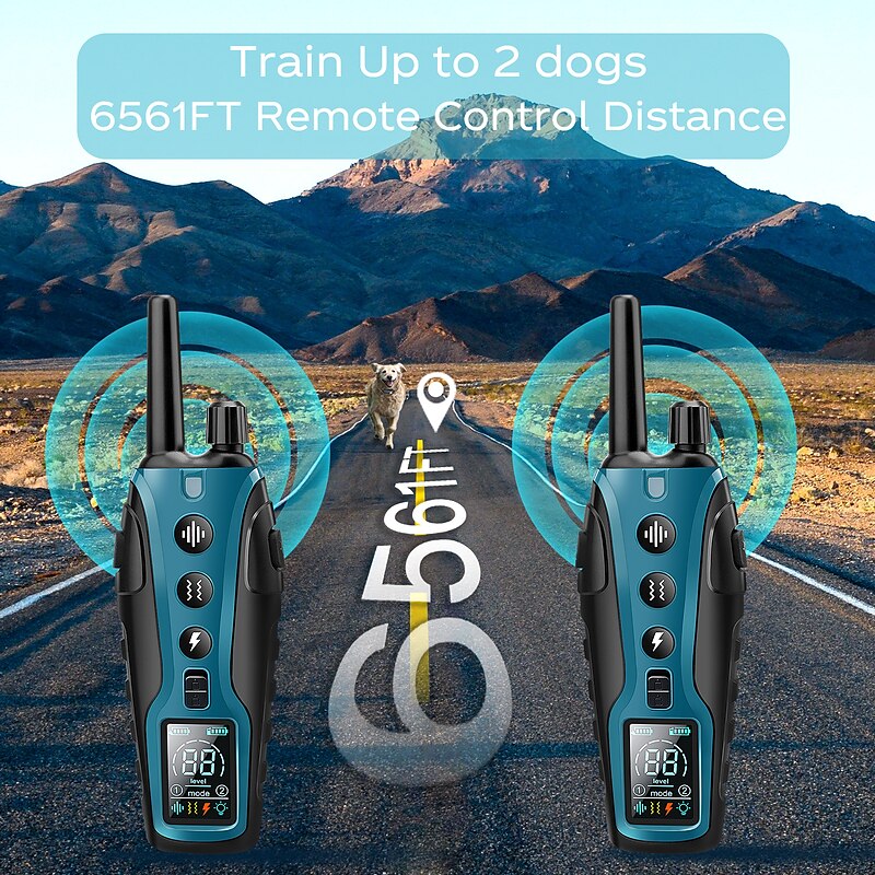 Collier de Dressage à Distance Avancé pour Chien avec Portée de 2000 Mètres