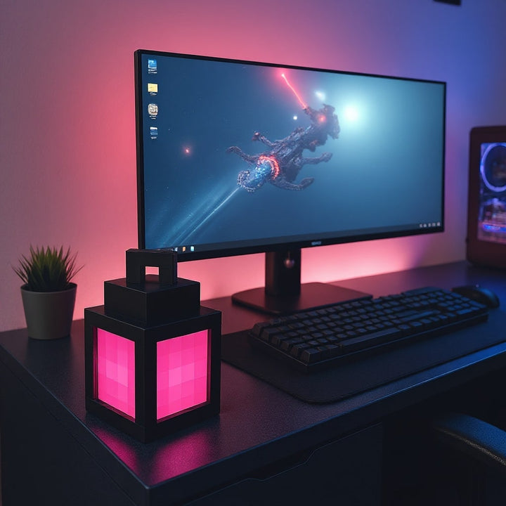 Lampe de Table Sans Fil | Lampe de Chevet | Lampe Murale Intérieure | Design Inspiré des Pixels