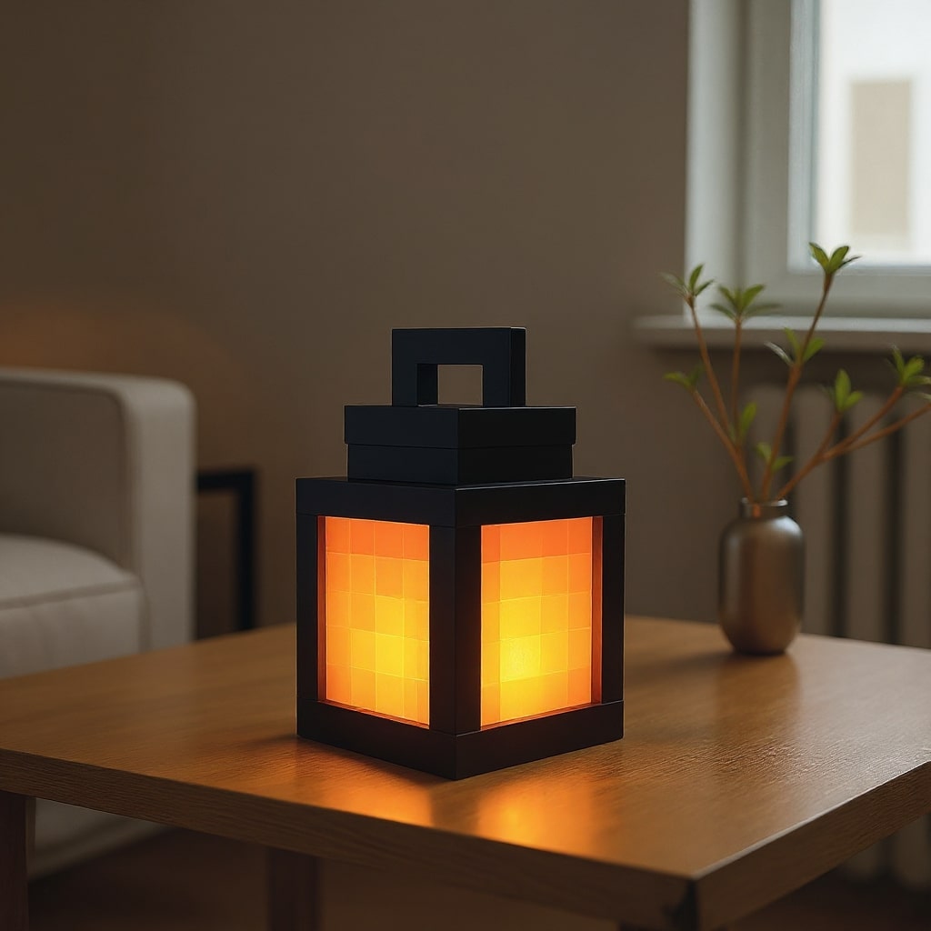 Lampe de Table Sans Fil | Lampe de Chevet | Lampe Murale Intérieure | Design Inspiré des Pixels