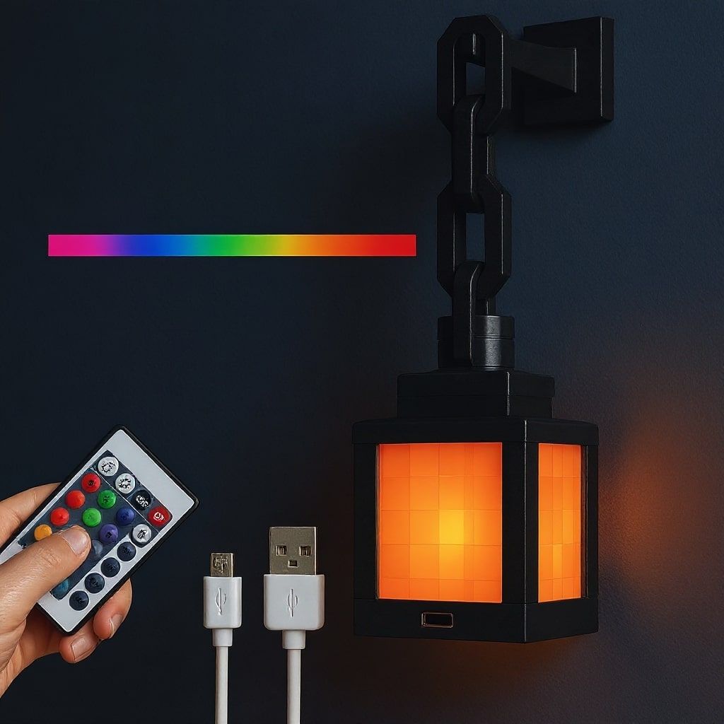 Lampe de Table Sans Fil | Lampe de Chevet | Lampe Murale Intérieure | Design Inspiré des Pixels