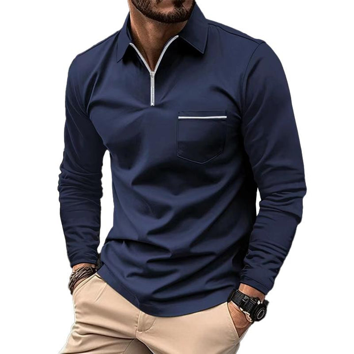 Polo à Manches Longues pour Homme | Fermeture Éclair