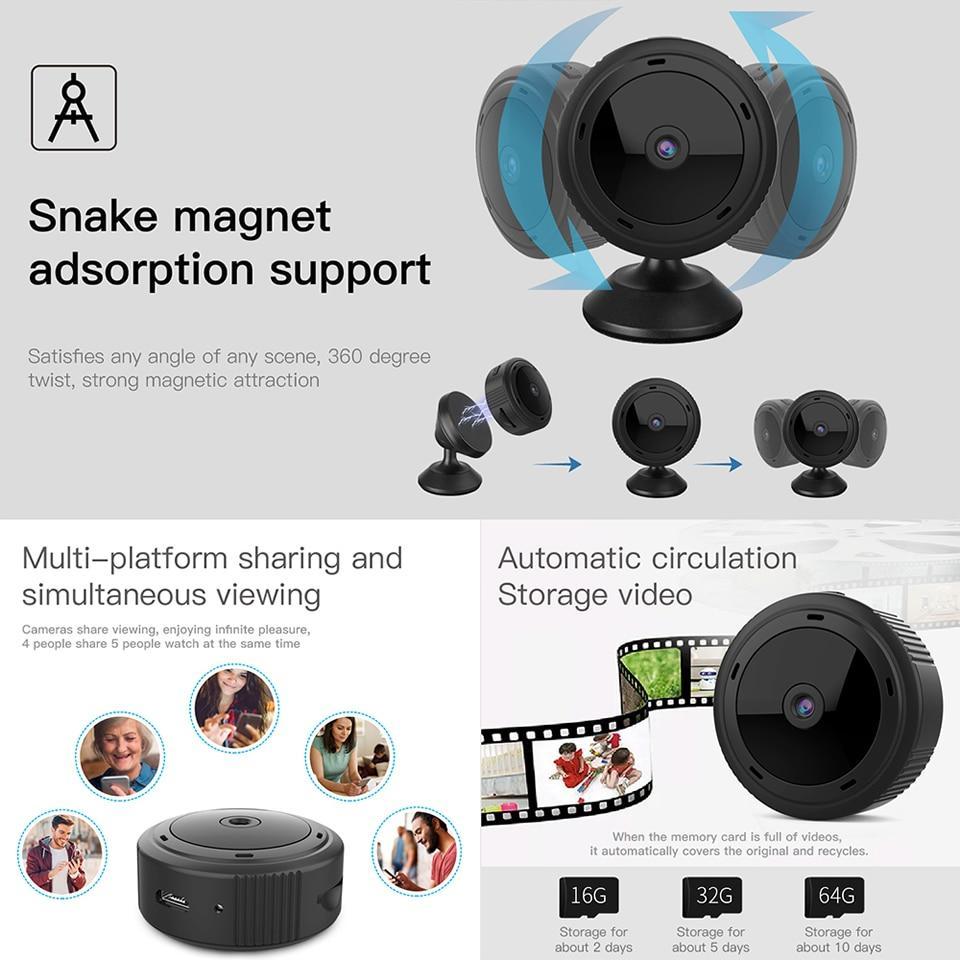 Caméra de sécurité WiFi 1080P avec vision nocturne
