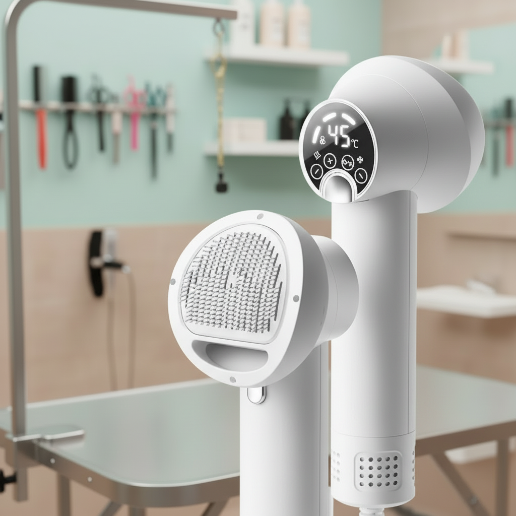 Sèche-Cheveux Doux – Séchage Doux et Brossage pour une Expérience de Toilettage Relaxante