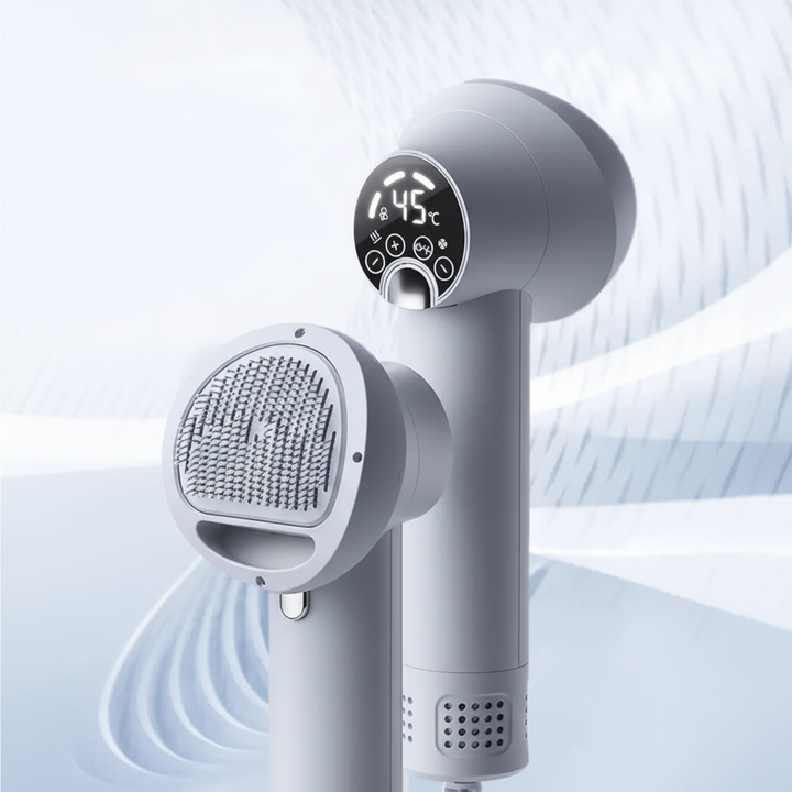 Sèche-Cheveux Doux – Séchage Doux et Brossage pour une Expérience de Toilettage Relaxante