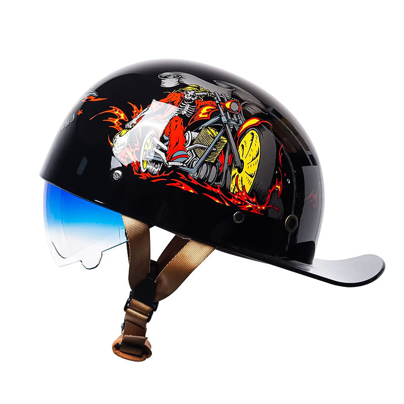Casque de baseball pour moto homologué DOT
