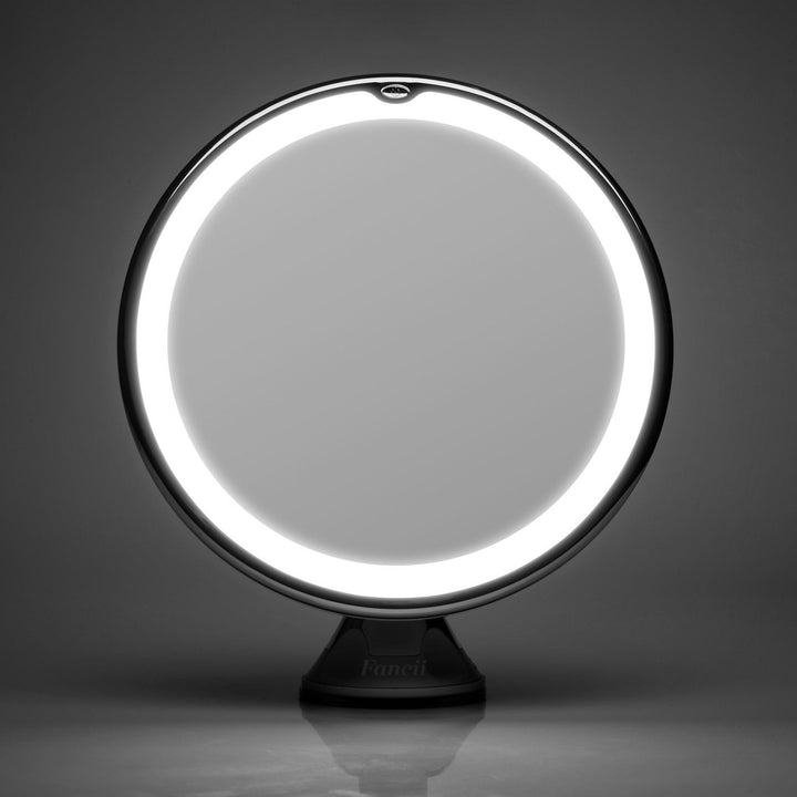 Miroir de Maquillage Rond LED Éclairé avec Lumière et Grossissement 10x