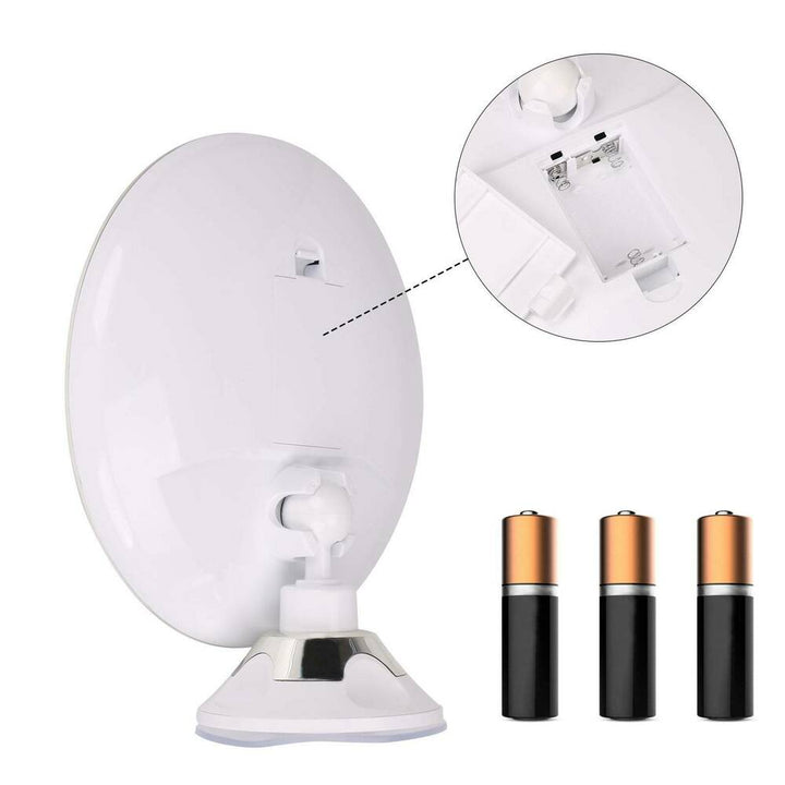 Miroir de Maquillage Rond LED Éclairé avec Lumière et Grossissement 10x