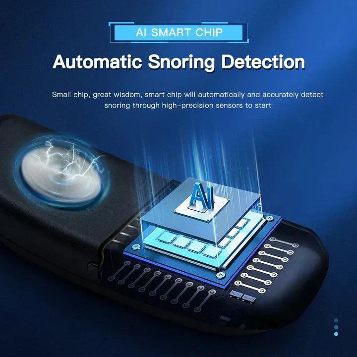 Dispositif Anti-Ronflement Intelligent Portable avec Pulsations EMS pour un Sommeil Confortable et un Soulagement de l'Apnée du Sommeil - Rechargeable par USB