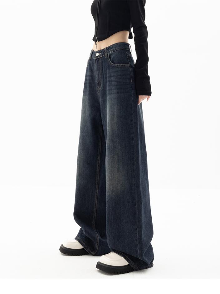 Jean boyfriend baggy vintage bleu foncé des années 90