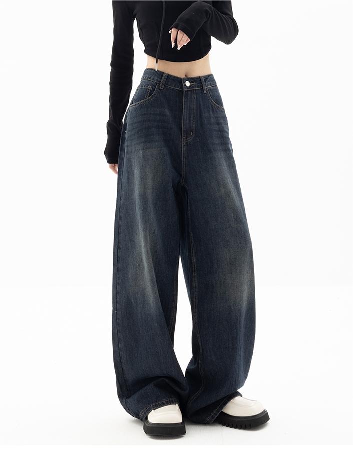 Jean boyfriend baggy vintage bleu foncé des années 90