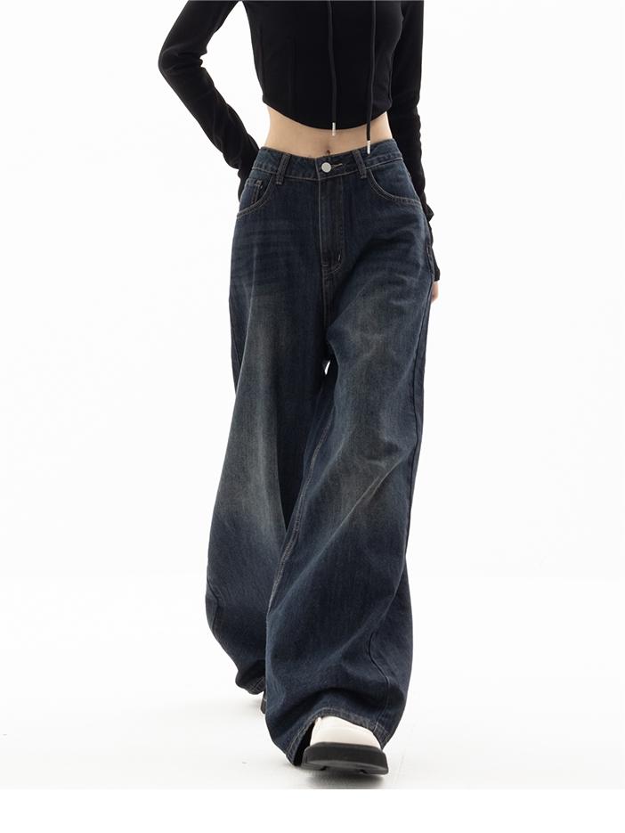 Jean boyfriend baggy vintage bleu foncé des années 90